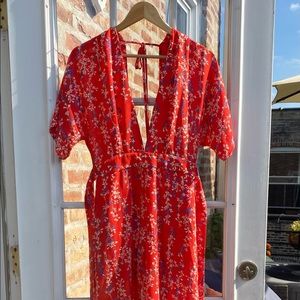 Beautiful Red Floral Romper